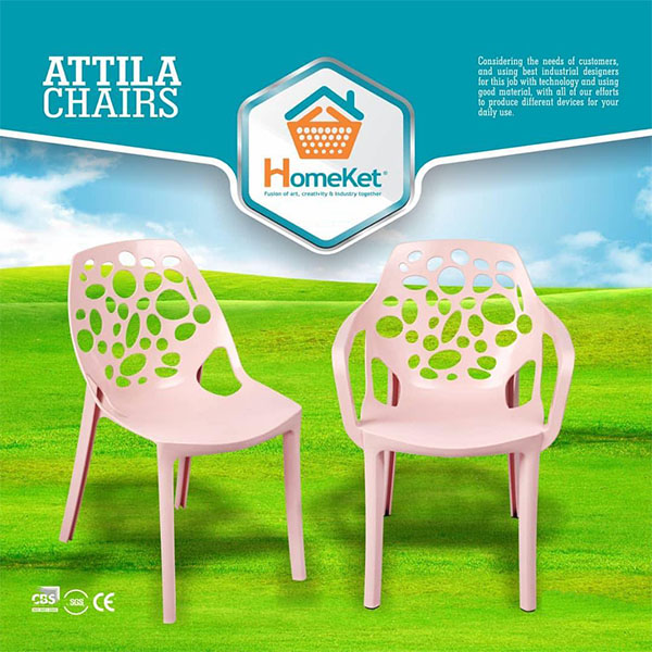 صندلی آتیلا بدون دسته نقش سنگ هوم کت